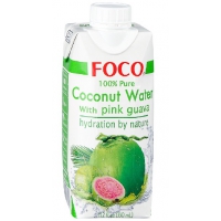 Кокосовая вода с розовой гуавой,без глютена,низкобелковый 330 мл  FOCO