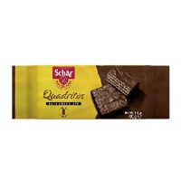 Вафли с какао в темном шоколаде (Quadritos) без глютена, 40 гр.Schar